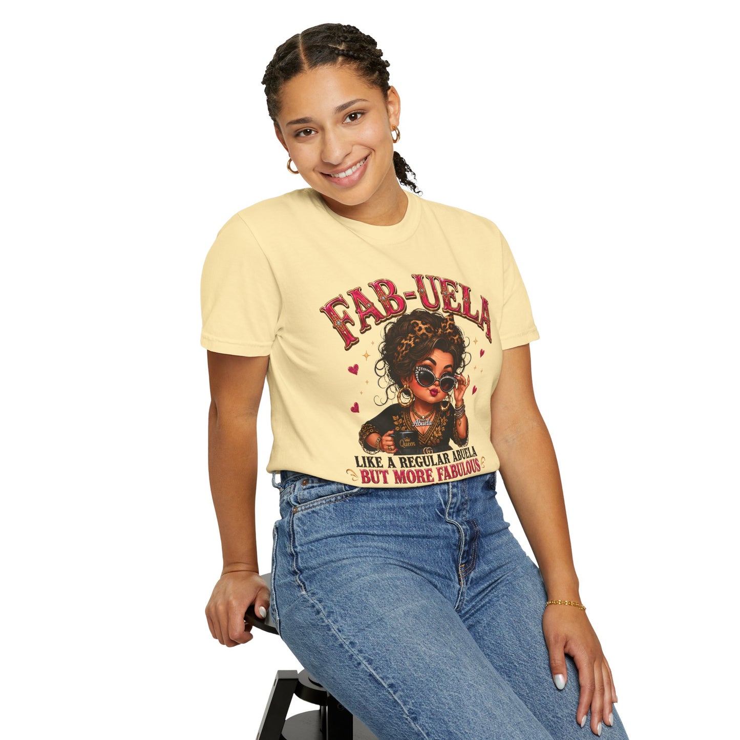 Fab-uela T-Shirt — "Like a Regular Abuela But More Fabulous" Graphic Tee for Stylish Grandmothers
